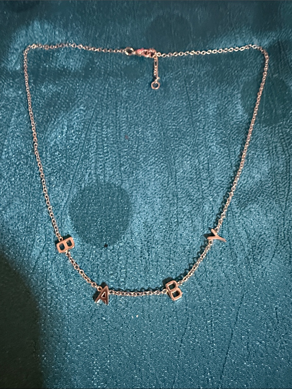 BABY Letter Charm Necklace in Rose Gold